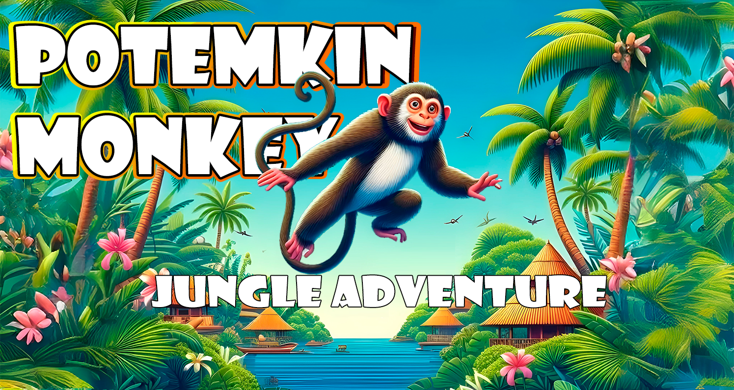 Adventurous monkey in the exciting jungle game